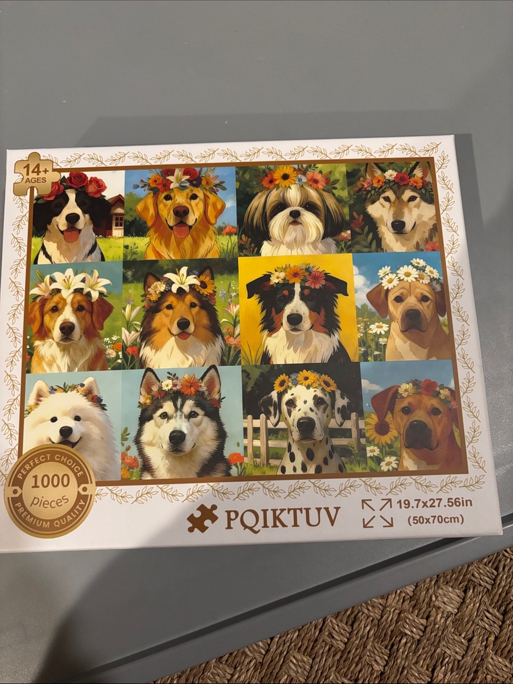 Dogs with a wreath 1000 piece jigsaw puzzle